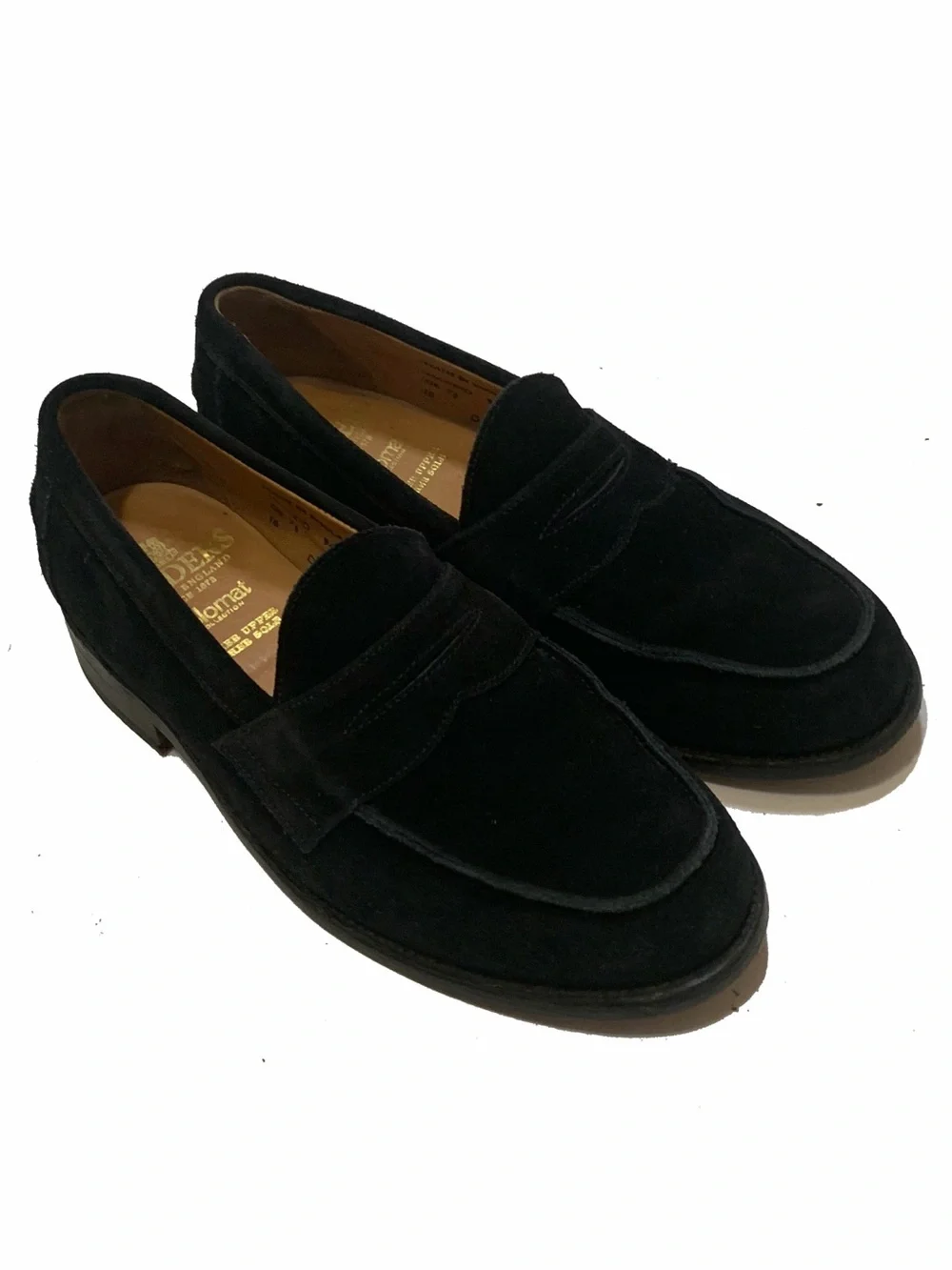 8.5 / Sanders Men’s Black Suede Penny Loafers